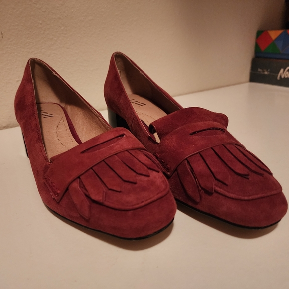 J. Jill Shoes - J. Jill Juliette Kiltie Suede Pumps Fringe Womens 6m Comfort Workwear Red Loafer
